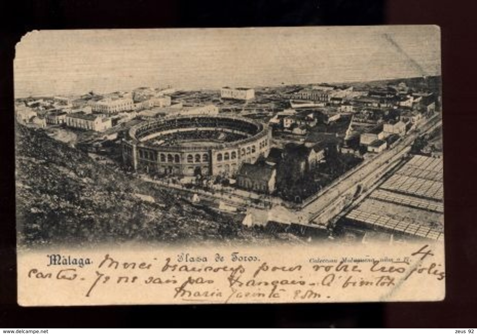 C2378 ESPAÑA - ANDALUCÍA - MALAGA - PLAZA DE TOROS DESDE EL AIRE VIAJADA - Malaga