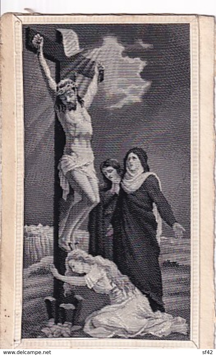 MARIE MADELEINE AU PIED DU CHRIST      CARTE EN SOIE TISSEE - Autres & Non Classés