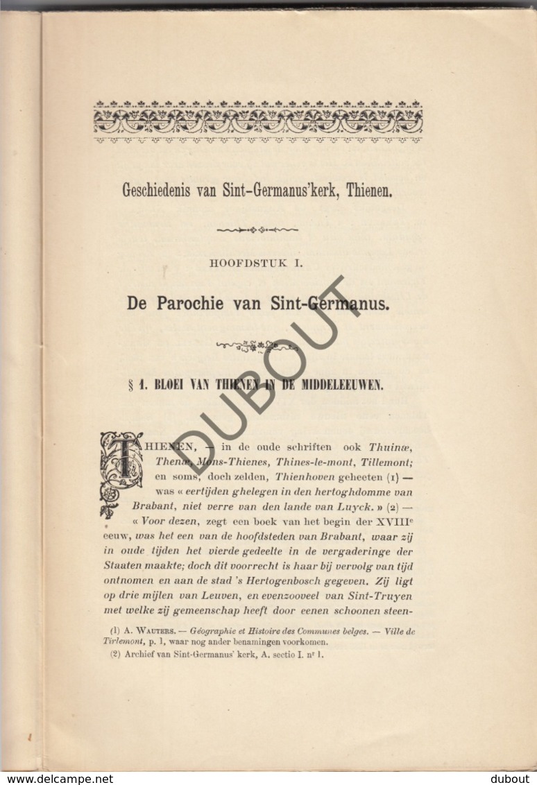 TIENEN/TIRLEMONT Collegiale Kerk Heilige Germanus - F. De Ridder 1906  (R253) - Antique