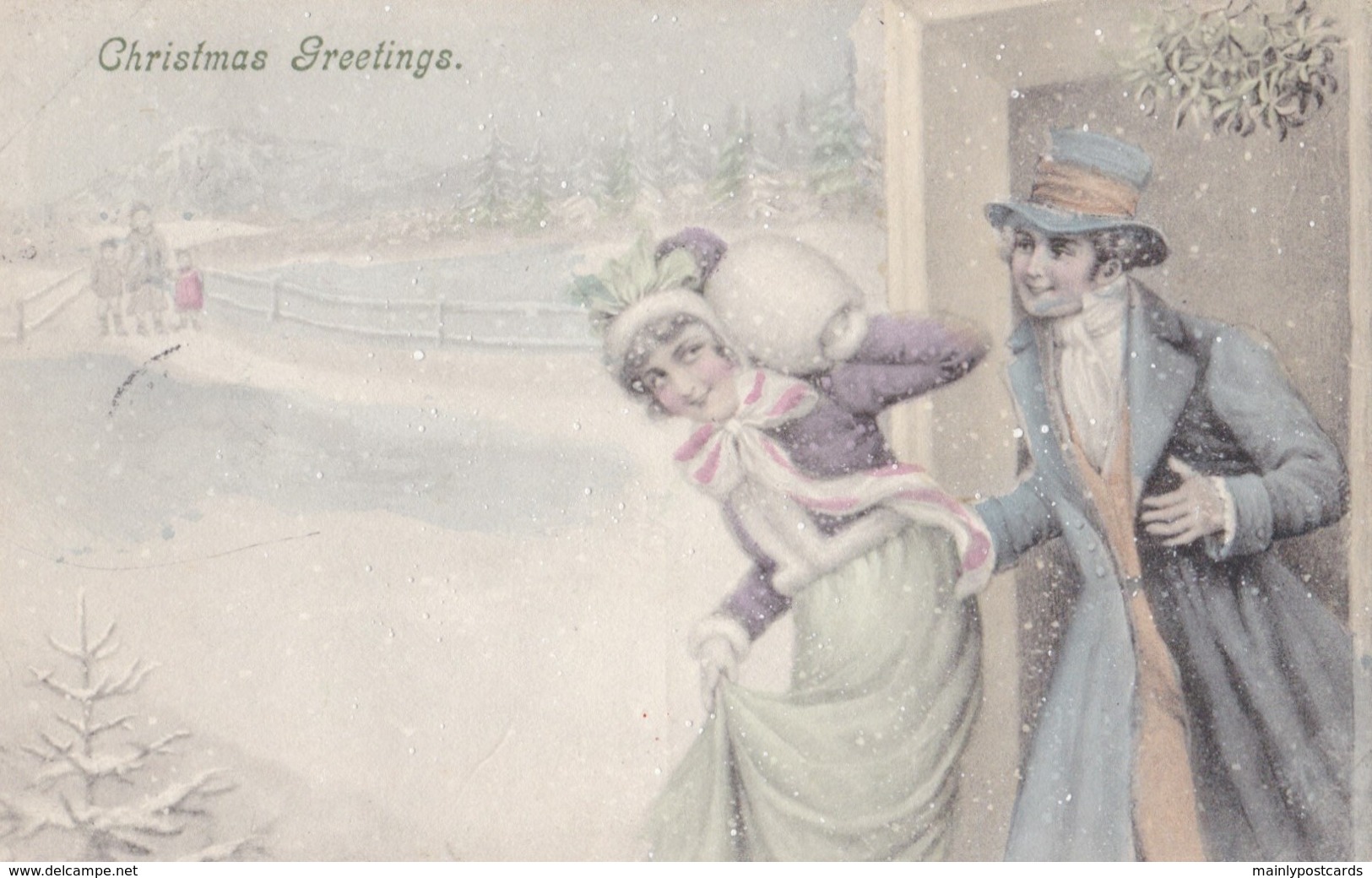 AL21 Christmas Greeting - Couple In The Snow - Other & Unclassified