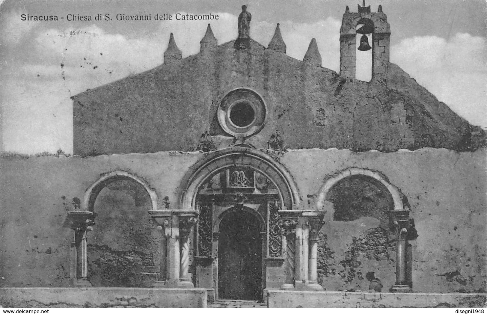 M08704 " SIRACUSA-CHIESA DI S. GIOVANNI DELLE CATACOMBE "   - CART. ORIG. SPED. 1923 - Siracusa