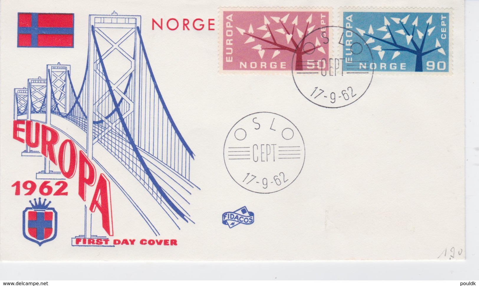 Norway FDC 1962 Europa CEPT (T3-39) - 1962