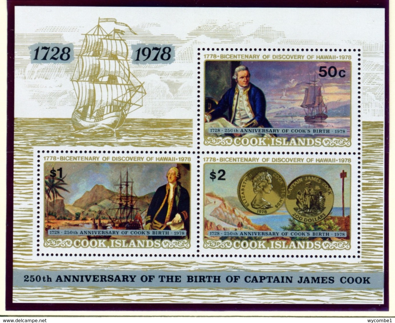 COOK ISLANDS  -  1978 Discovery Of Hawaii Miniature Sheet Unmounted/Never Hinged Mint - Cook Islands