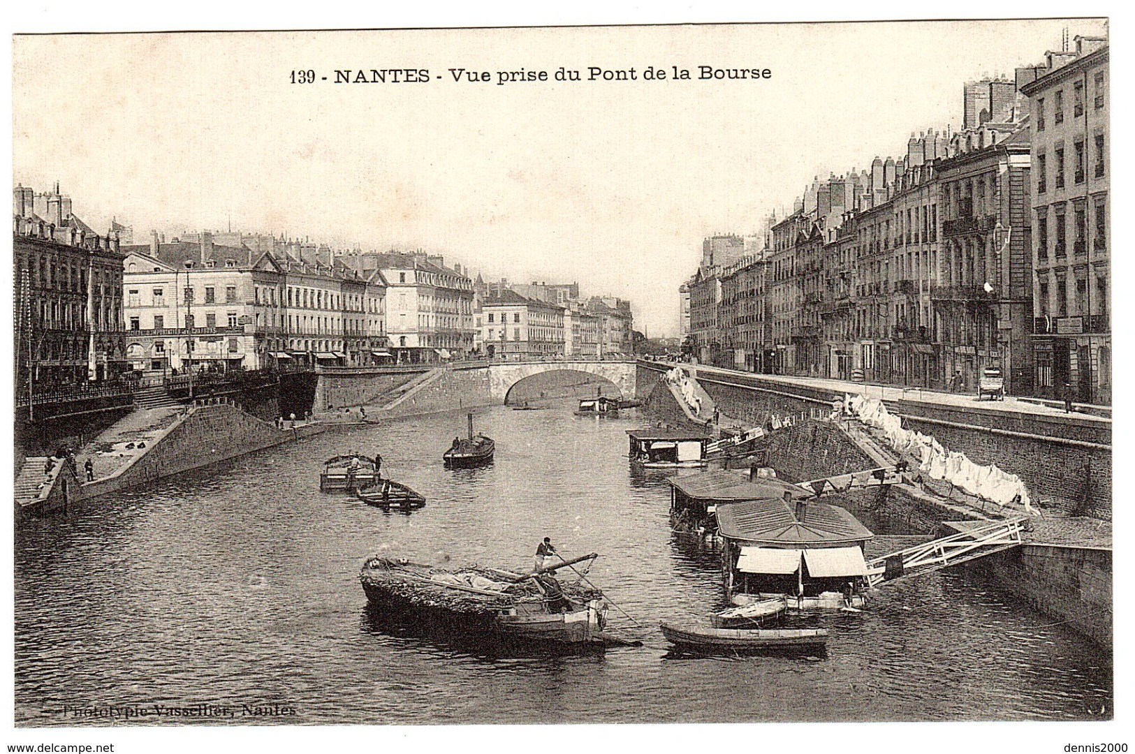 NANTES (44) - Vue Prise Du Pont De La Bourse - Ed. Vasselier, Nantes - Nantes