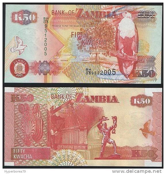 Zambia DEALER LOT ( 5 Pcs ) P 37 F - 50 Kwacha 2007 Printer SABN - UNC - Zambia