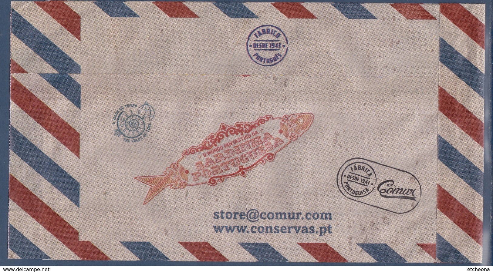 = Simili Timbres Sur Pochette Papier Fabricant De Sardine Du Portugal, Fête Ses 100 Ans - Emissions Locales