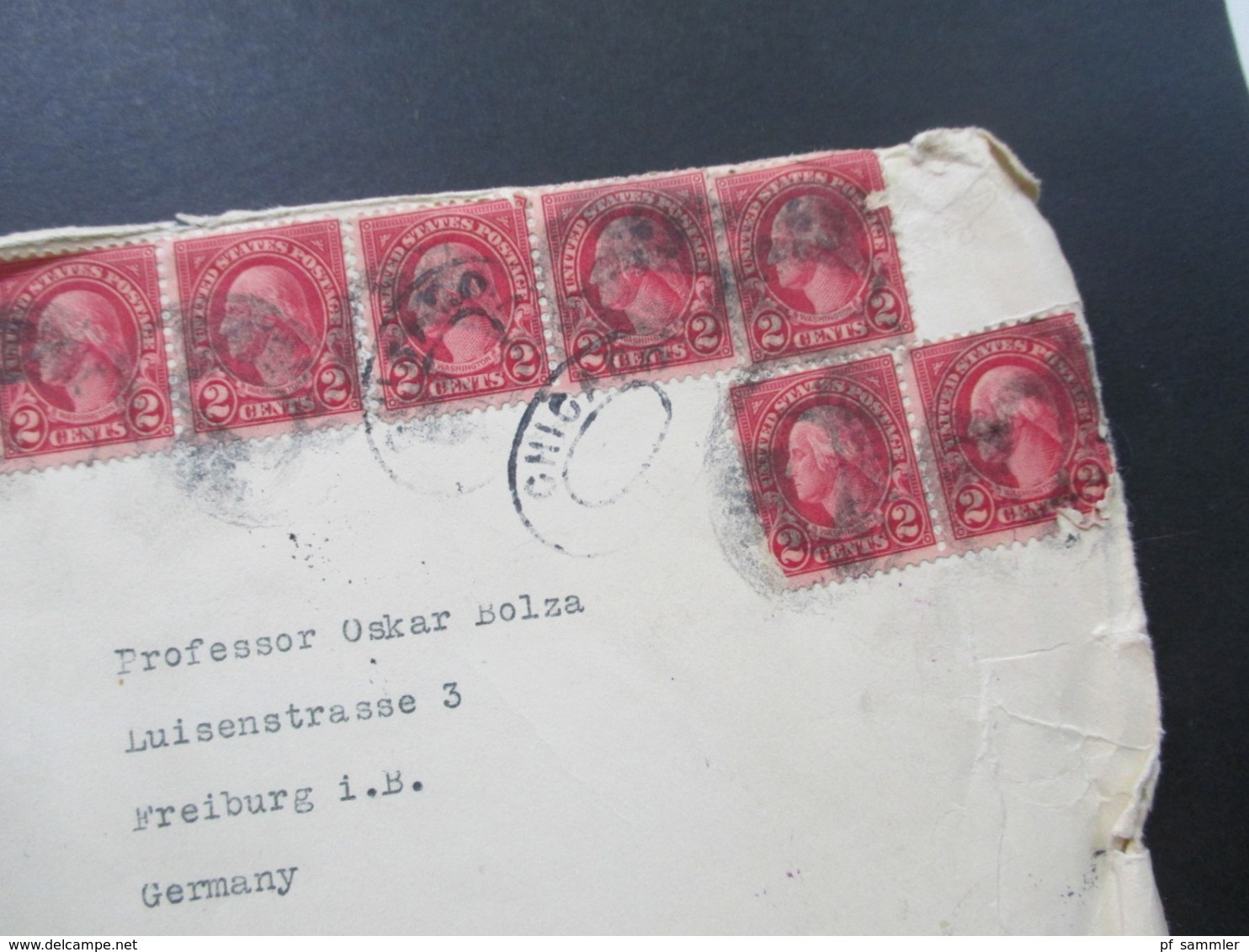 USA 1929 Registered Letter / Einschreiben Nr. 263 MeF Chicago - Freiburg Social Philately Dr. Oskar Bolza Mathematiker - Cartas & Documentos