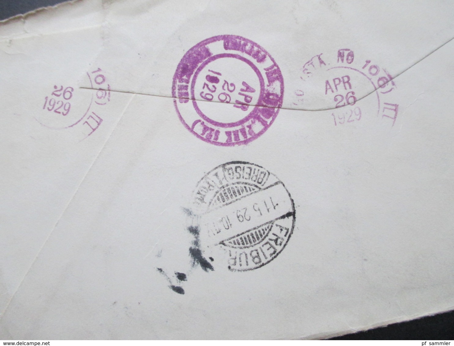 USA 1929 Registered Letter / Einschreiben Nr. 263 MeF Chicago - Freiburg Social Philately Dr. Oskar Bolza Mathematiker - Storia Postale
