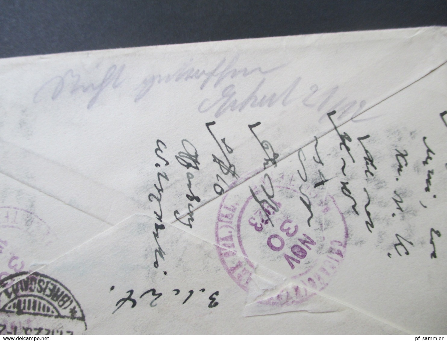 USA 1923 Registered Letter GA Mit ZuF Nr. 235 Chicago - Freiburg Social Philately Dr. Oskar Bolza Mathematiker - Covers & Documents