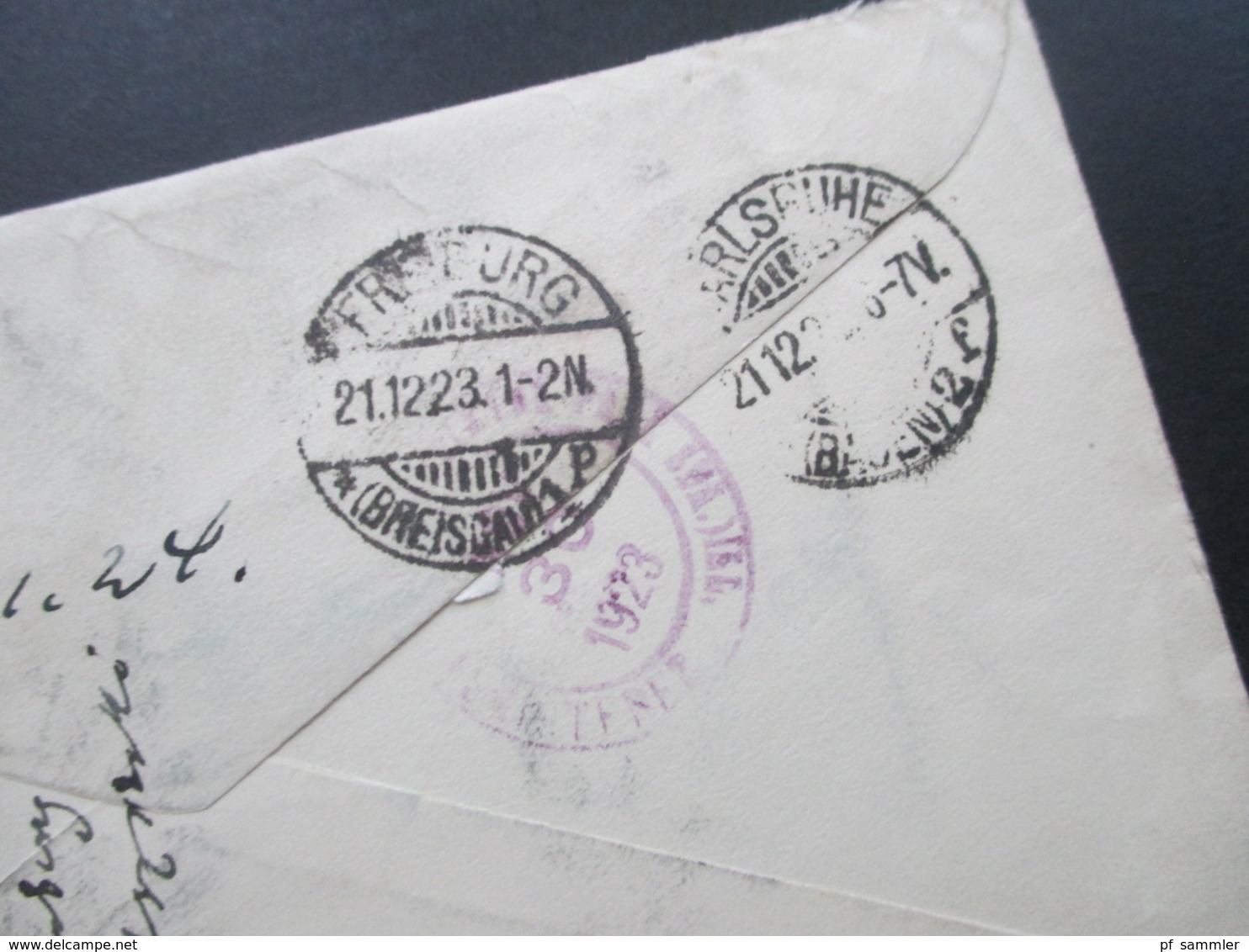 USA 1923 Registered Letter GA Mit ZuF Nr. 235 Chicago - Freiburg Social Philately Dr. Oskar Bolza Mathematiker - Briefe U. Dokumente