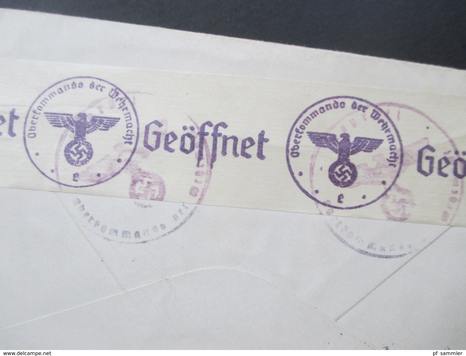 USA 1940 Luftpost / Trans Atlantic Air Mail Zensurbeleg OKW Nach Freiburg Aufkleber Par Avion / By Air Mail - Storia Postale