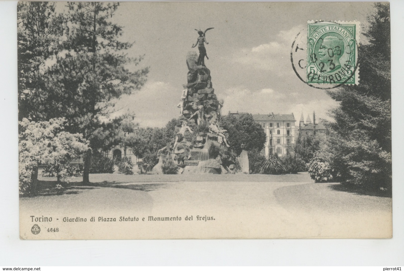 ITALIE - TORINO - Giardino Di Piazza Statuto E Monumento Del Frejus - Parks & Gärten