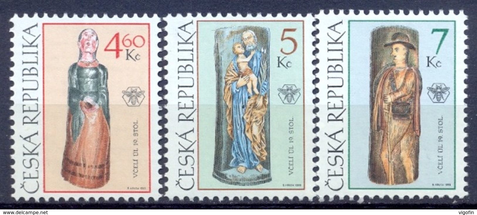 CZ 1999-228-30 VOLKS ARTS, CZECH REPUBLIK, 1 X 3v, MNH - Neufs