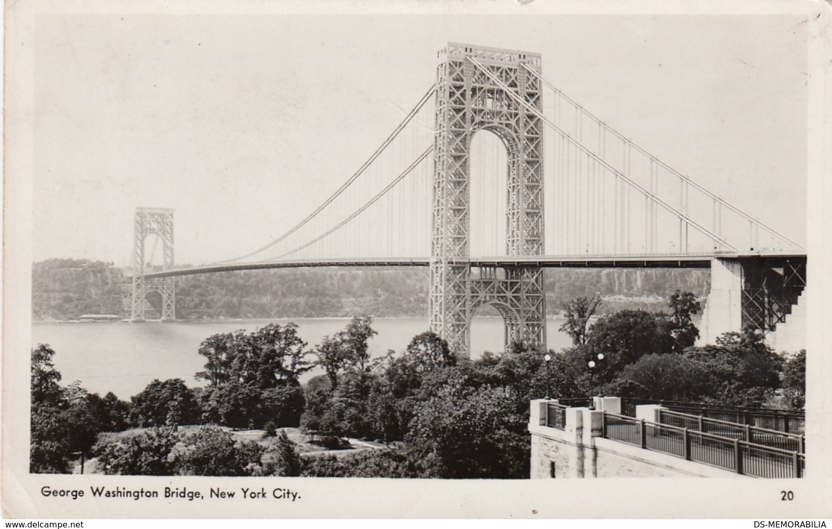 New York City George Washington Bridgge Real Photo Postcard RPPC 1955 - Puentes Y Túneles