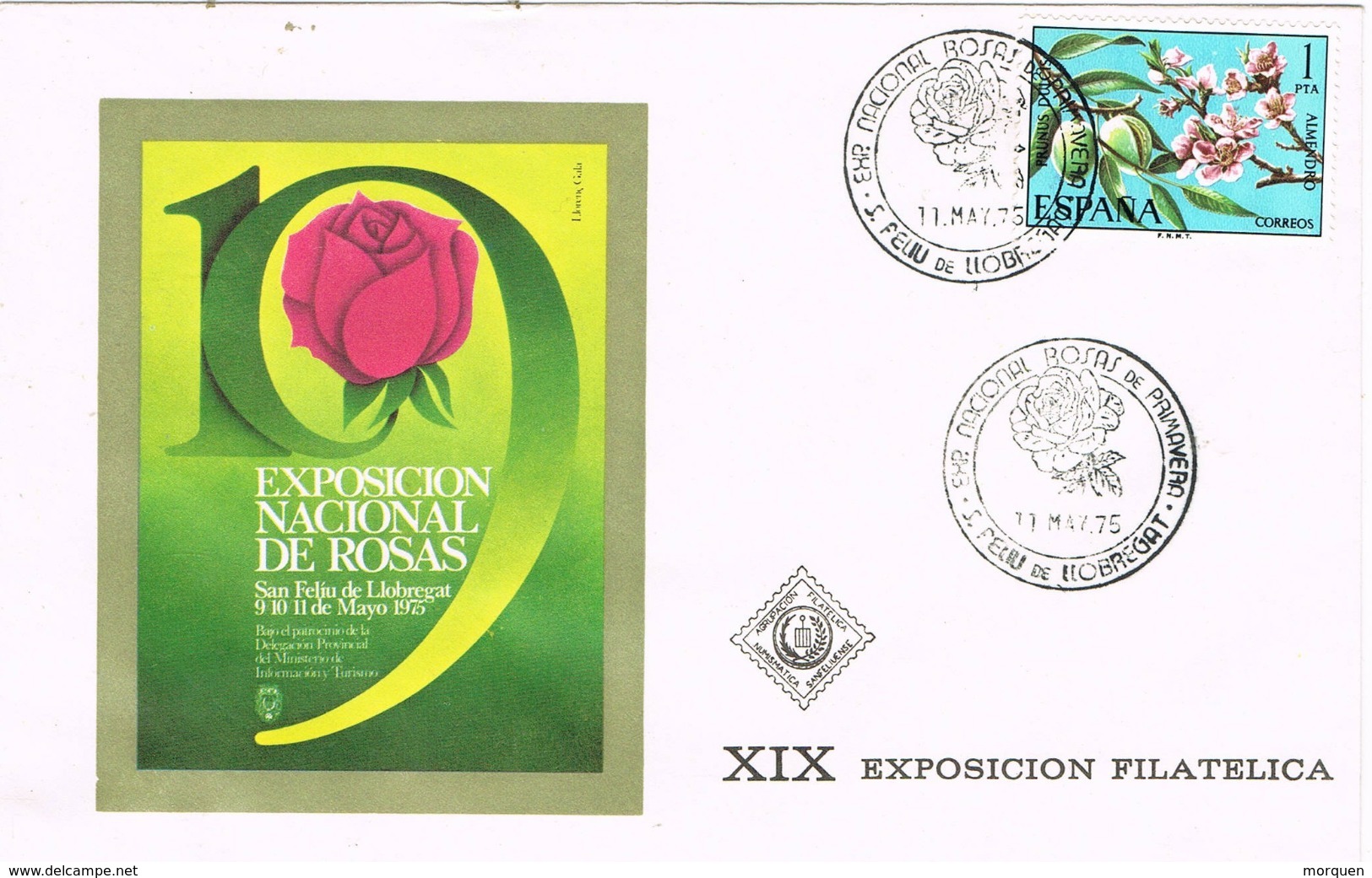 34135. Carta SAN FELIU De LLOBREGAT (Barcelona) 1975. Exposicion Rosas - Cartas & Documentos