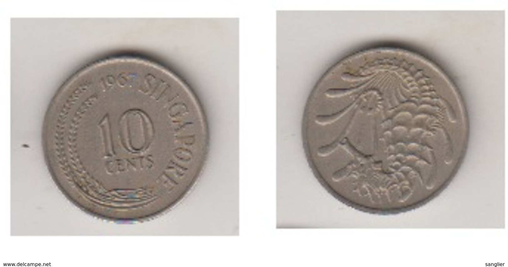 SINGAPOUR - 10 CENTS 1967 - Singapour