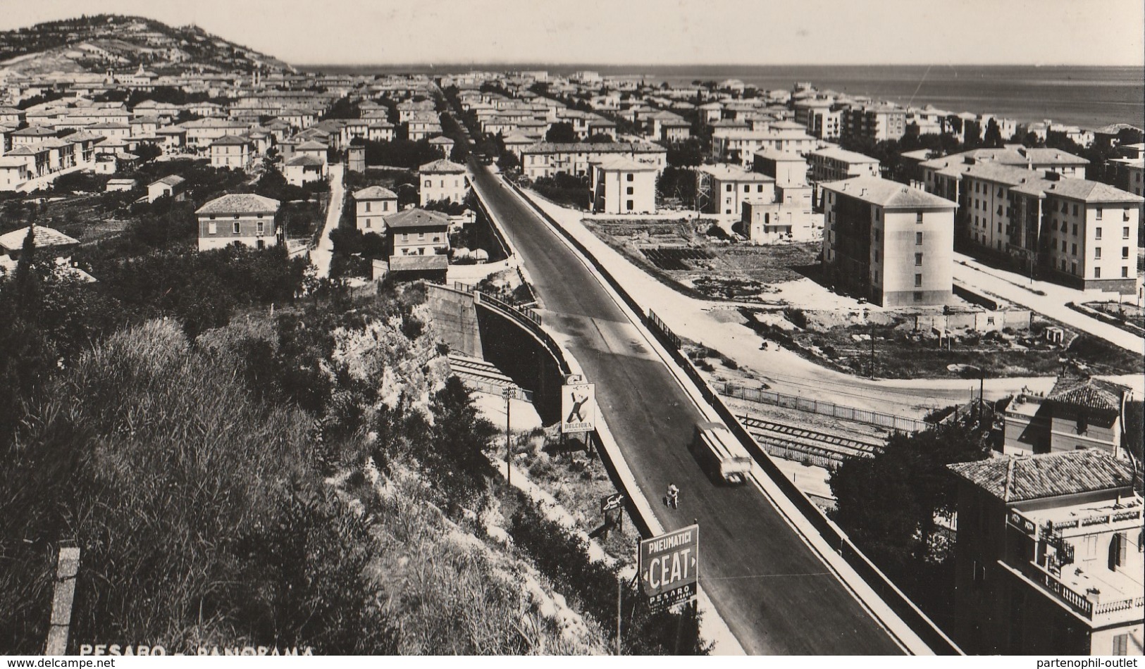 Cartolina - Postcard /   Viaggiata - Sent /  Pesaro, Panorama. ( Gran Formato ) Anni 50° - Pesaro