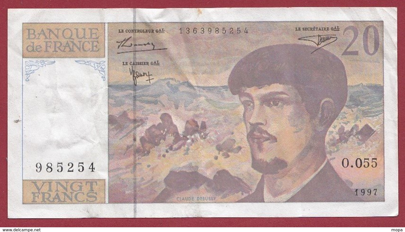 20 Francs "Debussy" 1997 ---VG/TTB----Série -O.055 - 20 F 1980-1997 ''Debussy''