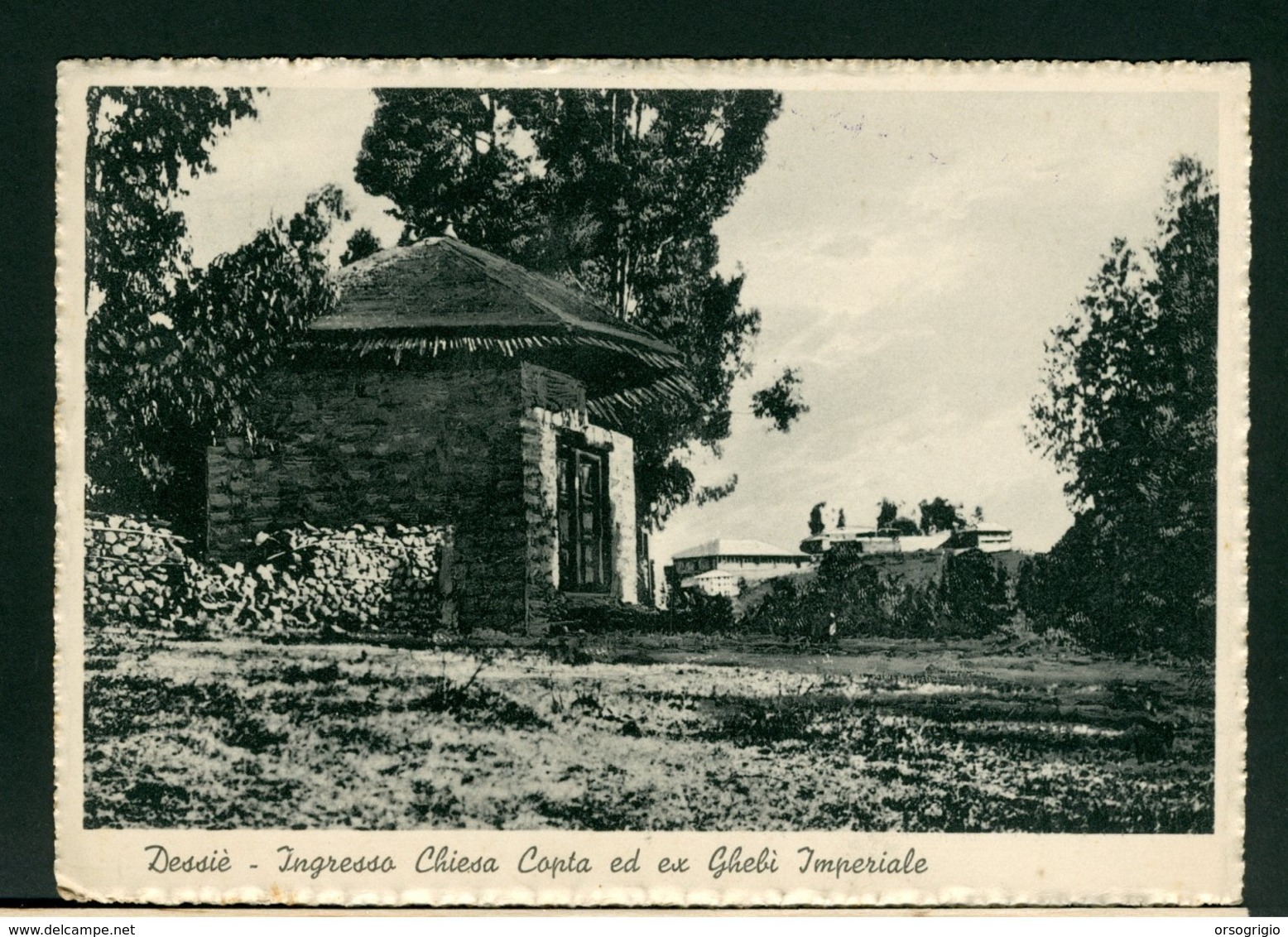 CARTOLINA -  ERITREA  1938  -  DESSIE' - INGRESSO CHIESA COPTA - GHEBI' IMPERIALE - Eritrea