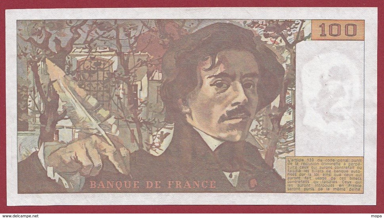 100 Francs "Delacroix" 1980 --VF/SUP--Série -K.25 - 100 F 1978-1995 ''Delacroix''