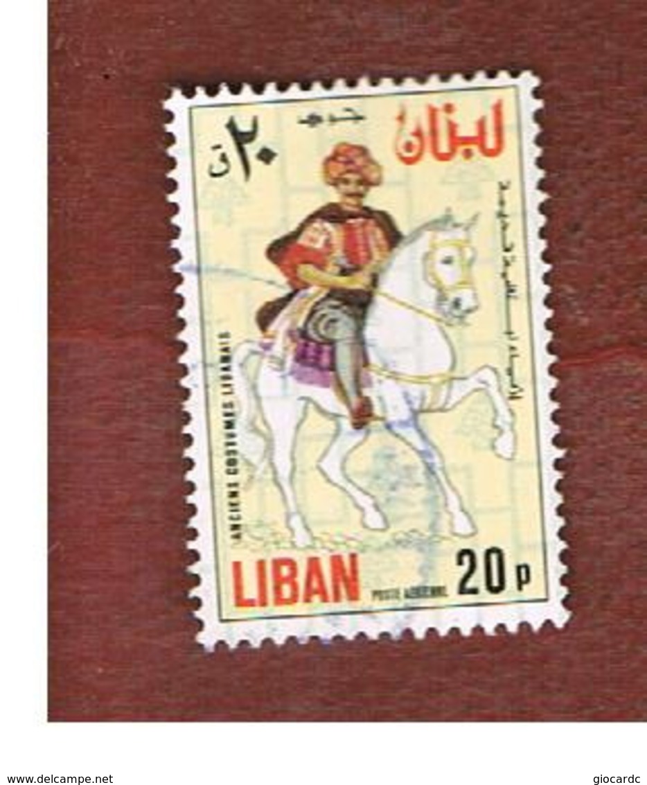 LIBANO (LEBANON) -  SG 1249 - 1978 ANCIENT COSTUMES: HORSEMAN (OVERPRINTED)  - USED ° - Libano