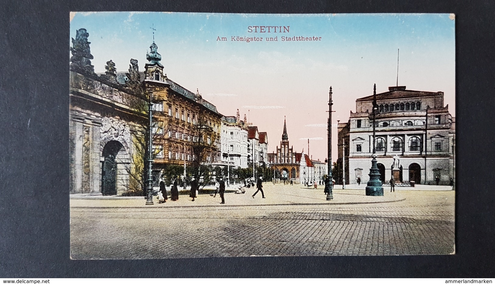 Stettin,  Am Königstor Und Stadttheater,  Ungelaufen - Pommern