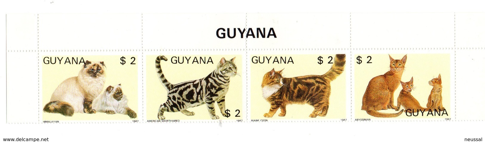 Serie Nº 1769MJ/MM Guyana - Gatos Domésticos