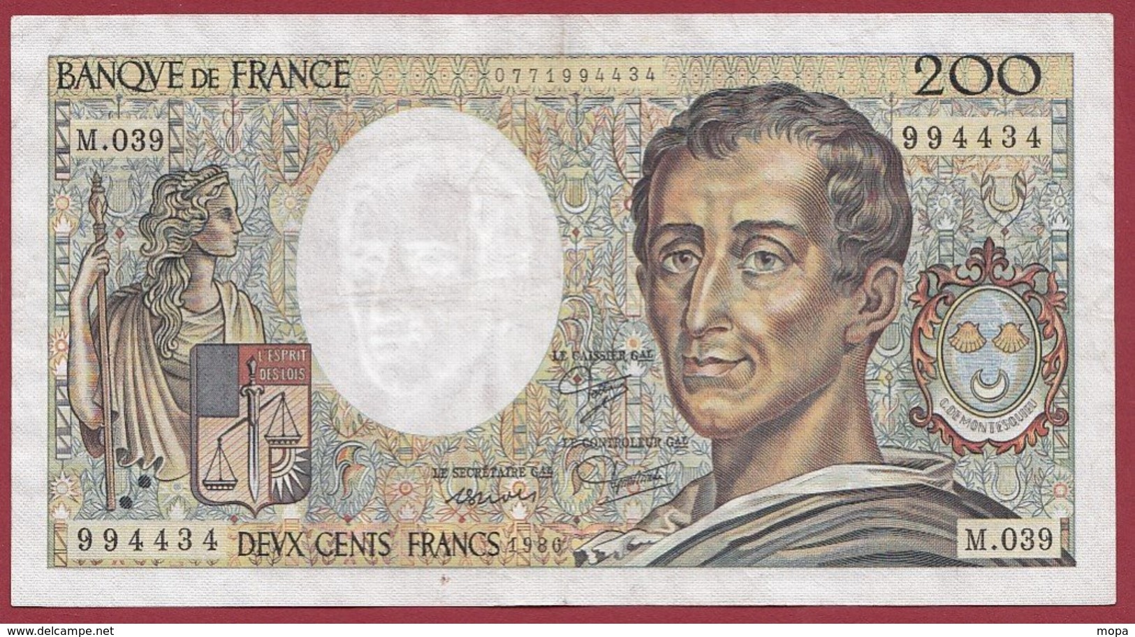 200 Francs "Montesquieu" 1986 --F/TTB+--Série -m.039 - 200 F 1981-1994 ''Montesquieu''