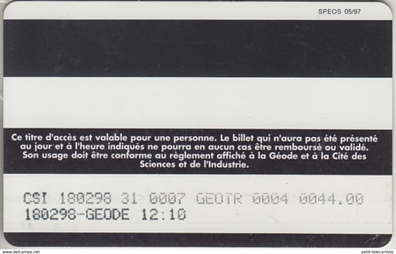 MUSSÉE GÉODE * PARIS  *** LA GÉODE 1 - 1998  *** - Kultur