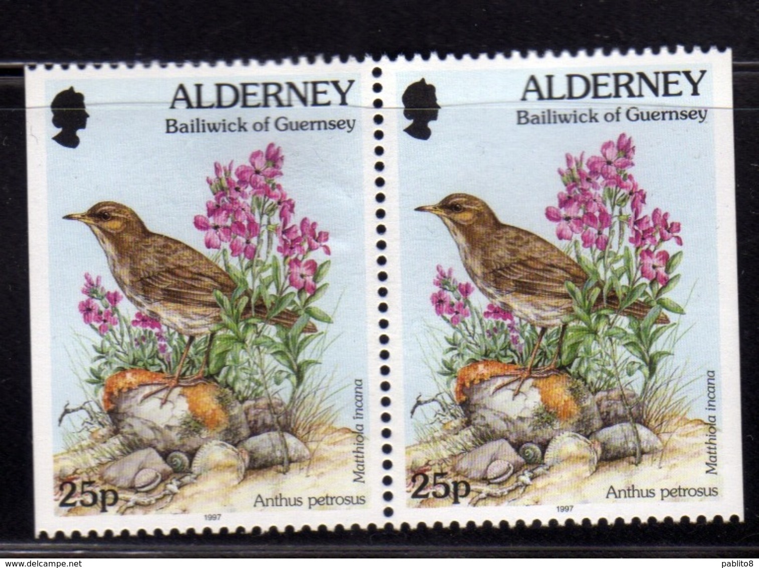 ALDERNEY 1997 FLORA AND FAUNA PAIR FROM BOOKLET COPPIA DA LIBRETTO 25p MNH - Alderney