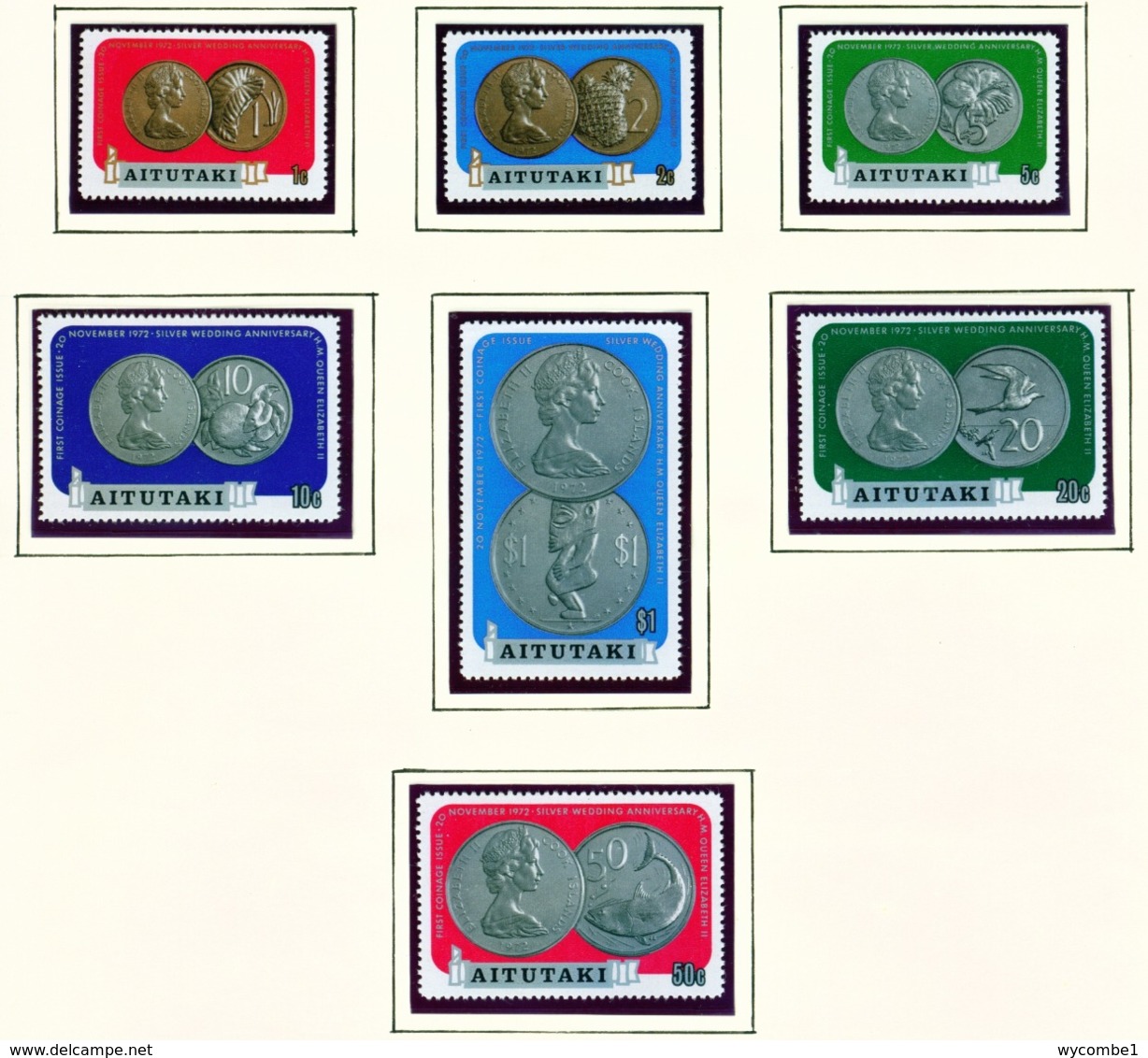 AITUTAKI  -  1973 Coins Set Unmounted/Never Hinged Mint - Aitutaki