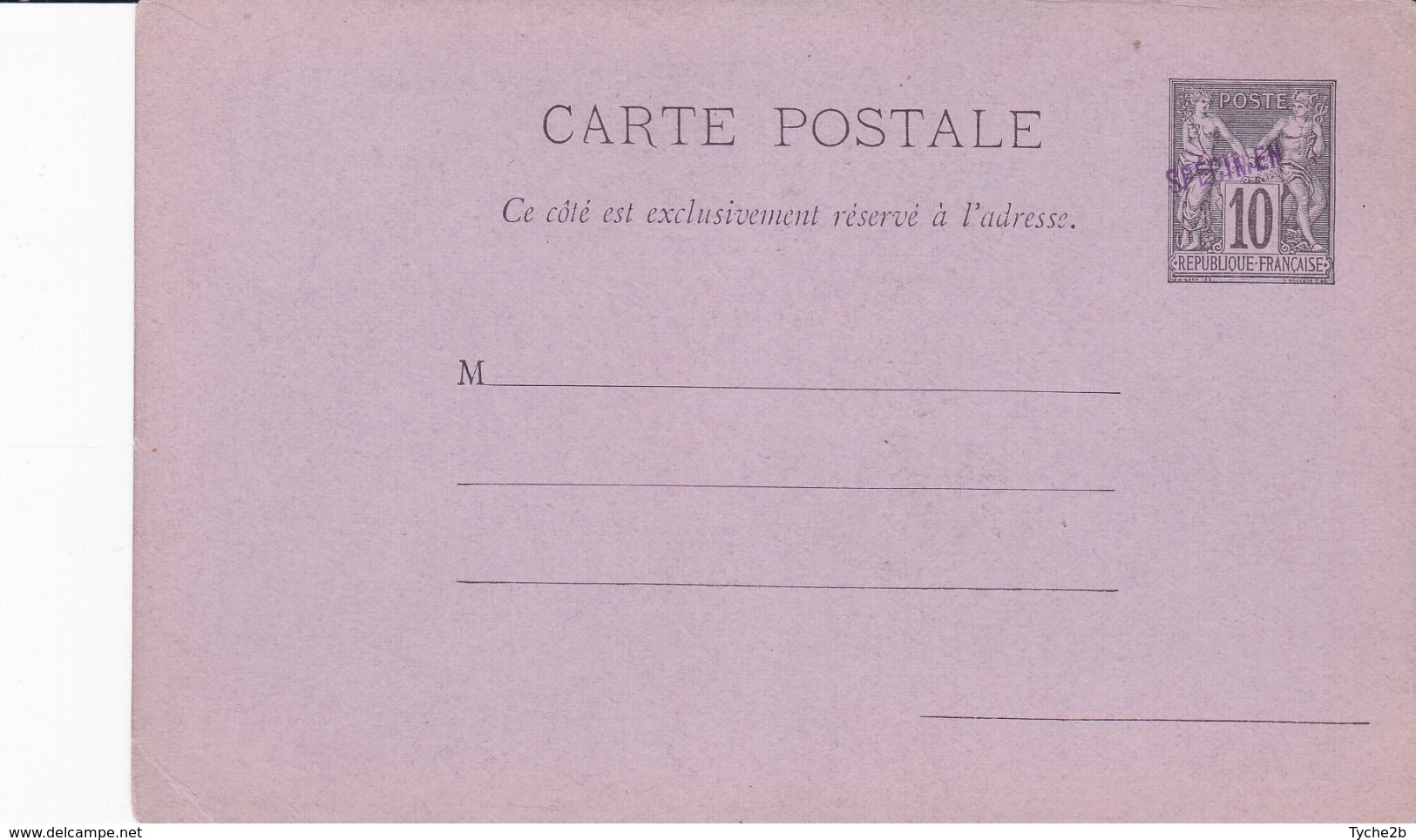 Carte Sage 10 Noir G4b Neuve Surcharge Spécimen - Cartes Postales Types Et TSC (avant 1995)