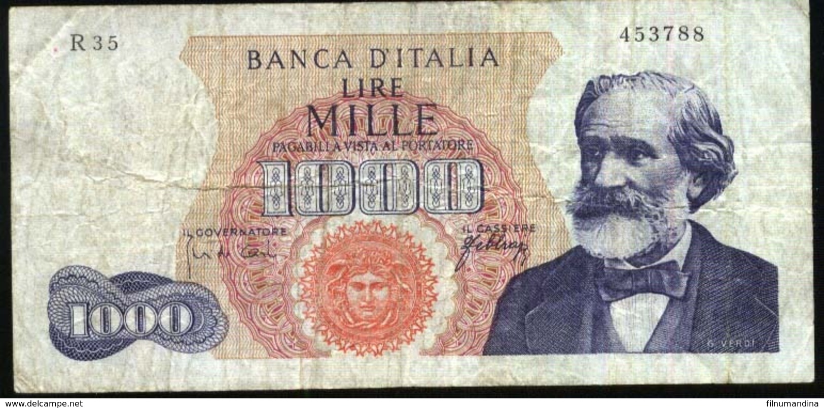 ITALIA 1000 LIRAS AÑO 1962 G. VERDI USADO - 1000 Lire