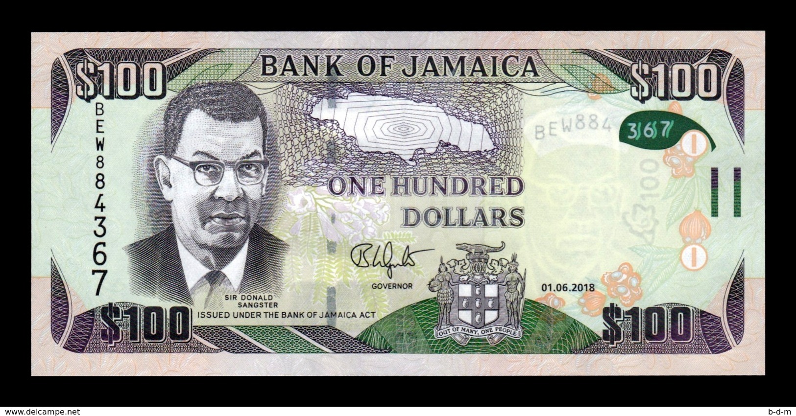 Jamaica 100 Dollars 2018 Pick 95 New Hybrid SC UNC - Jamaica