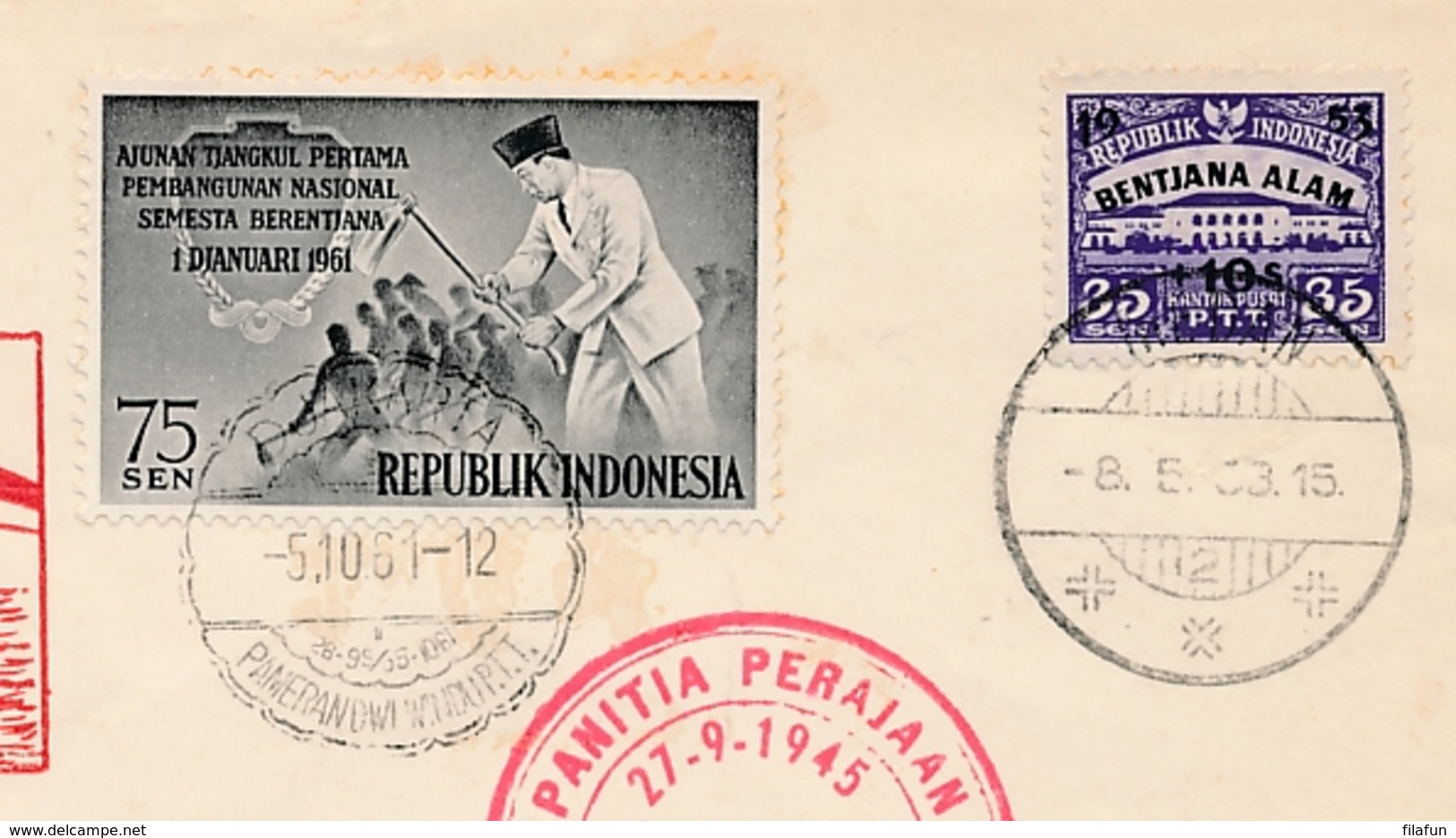 Indonesia - 1953/1961 - FDC Bentjana Alam & Later Used Again Pameran - Indonesië