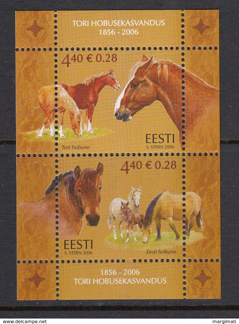 Estland 2006.The 150th Anniversary Of Tori Stud Farm. Bl. MNH. Pf. - Estonia