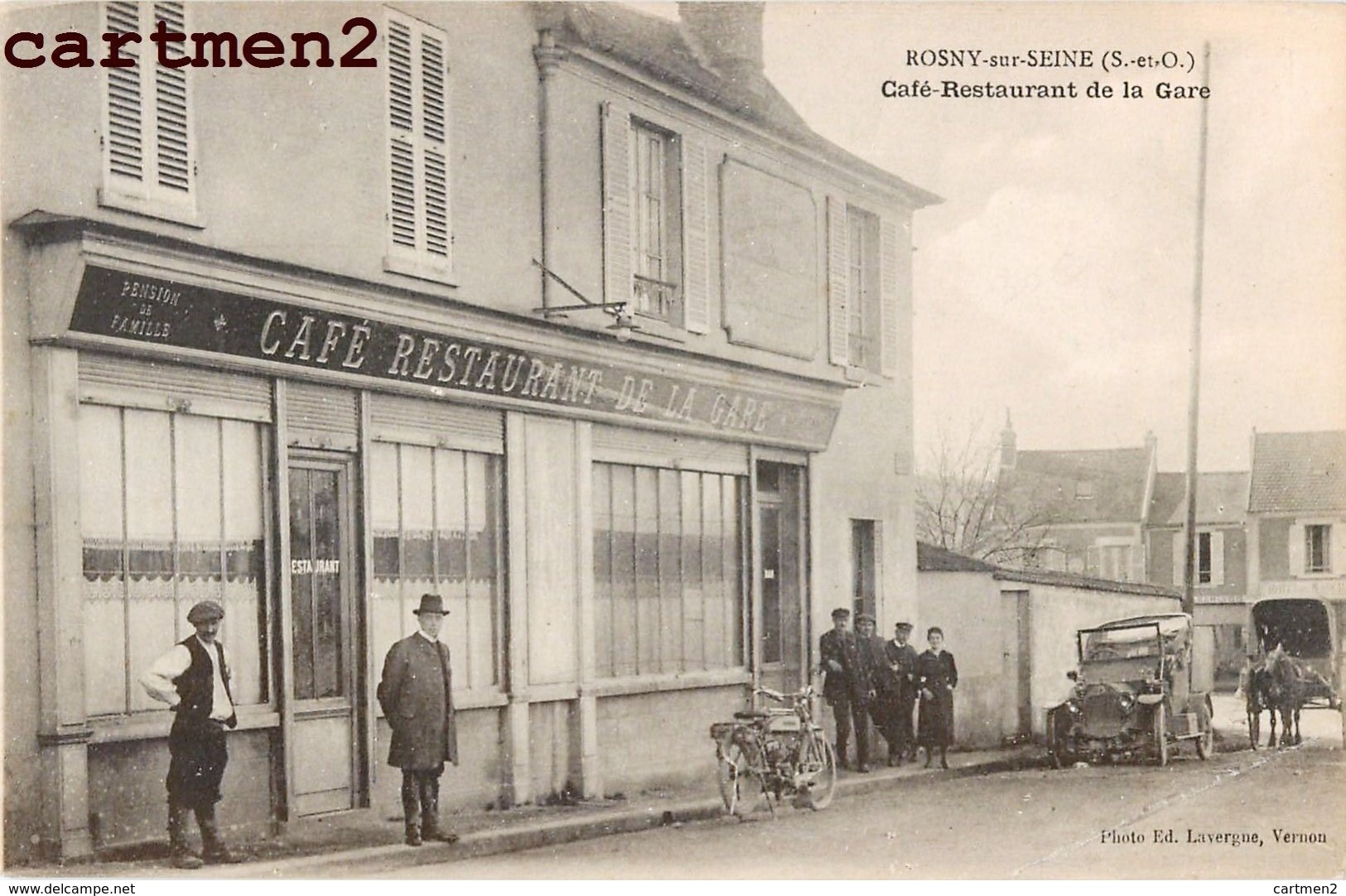 ROSNY-SUR-SEINE CAFE RESTAURANT DE LA GARE J. VINEL PUBLICITE AU DOS 78 YVELINES - Rosny Sur Seine