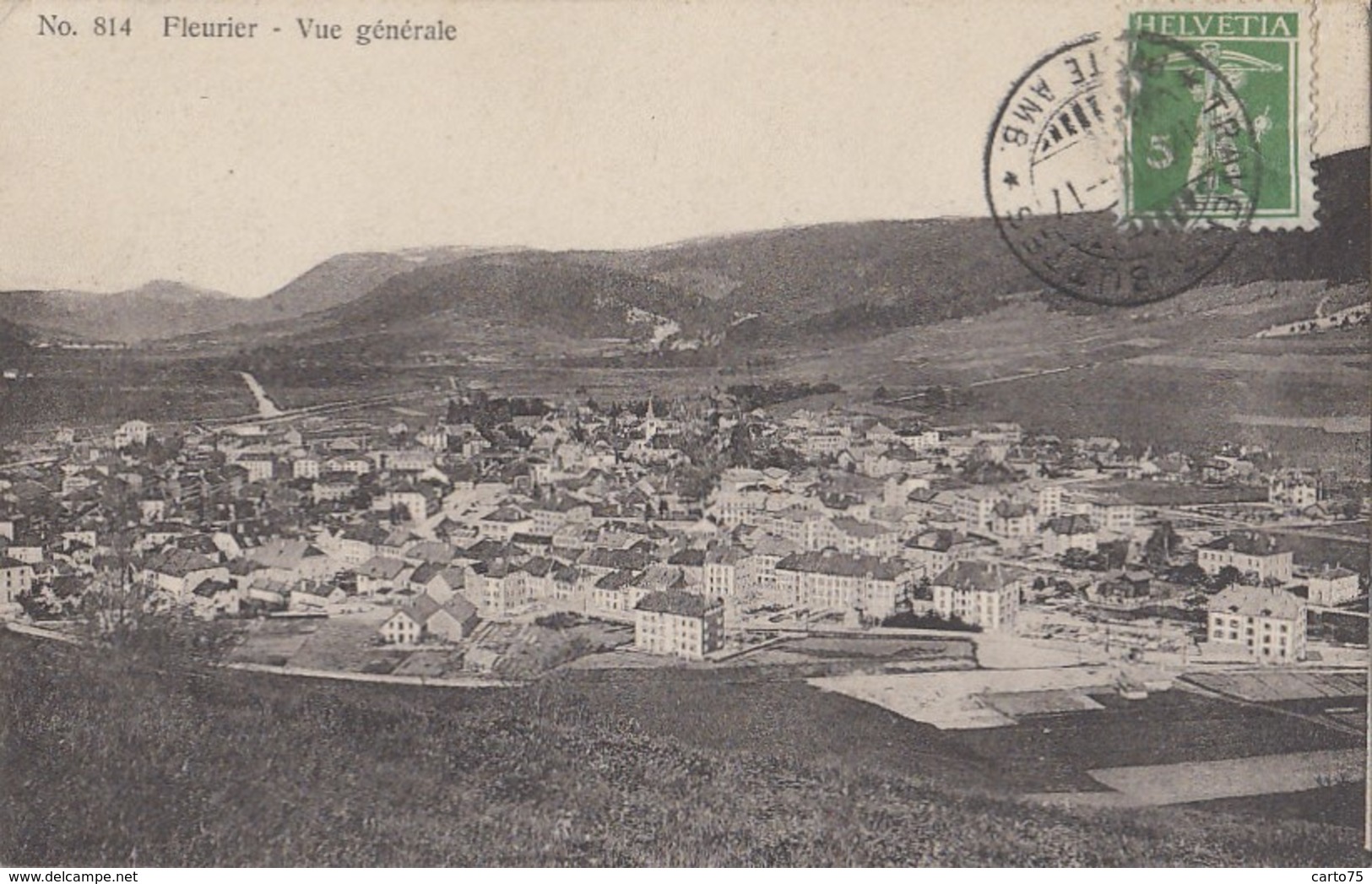 Suisse - Fleurier - Val-de-Travers - Vue Générale - Postmarked 1913 - Fleurier