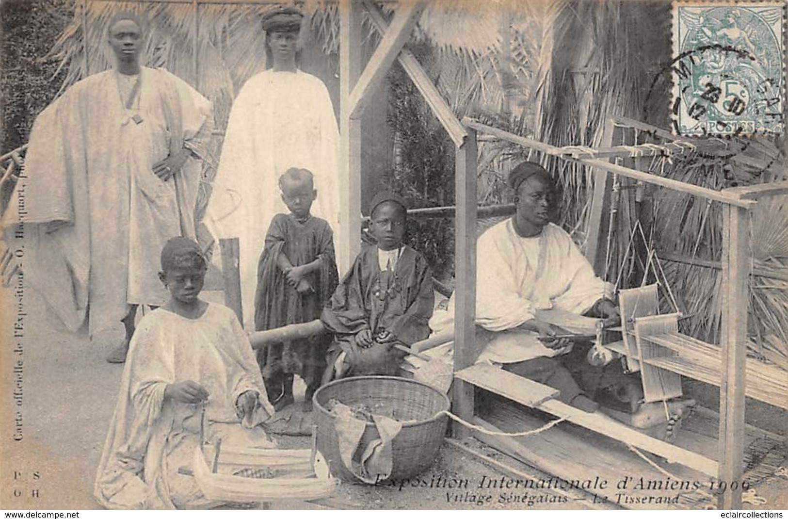 Thème  Exposition Coloniale.    Amiens 1905  Village  Sénégalais . Tisserands       (voir Scan) - Exhibitions