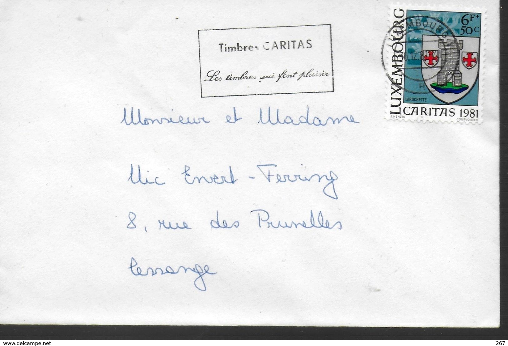 LUXEMBOURG Lettre  1981 Caritas  Armoiries Larochette - Covers