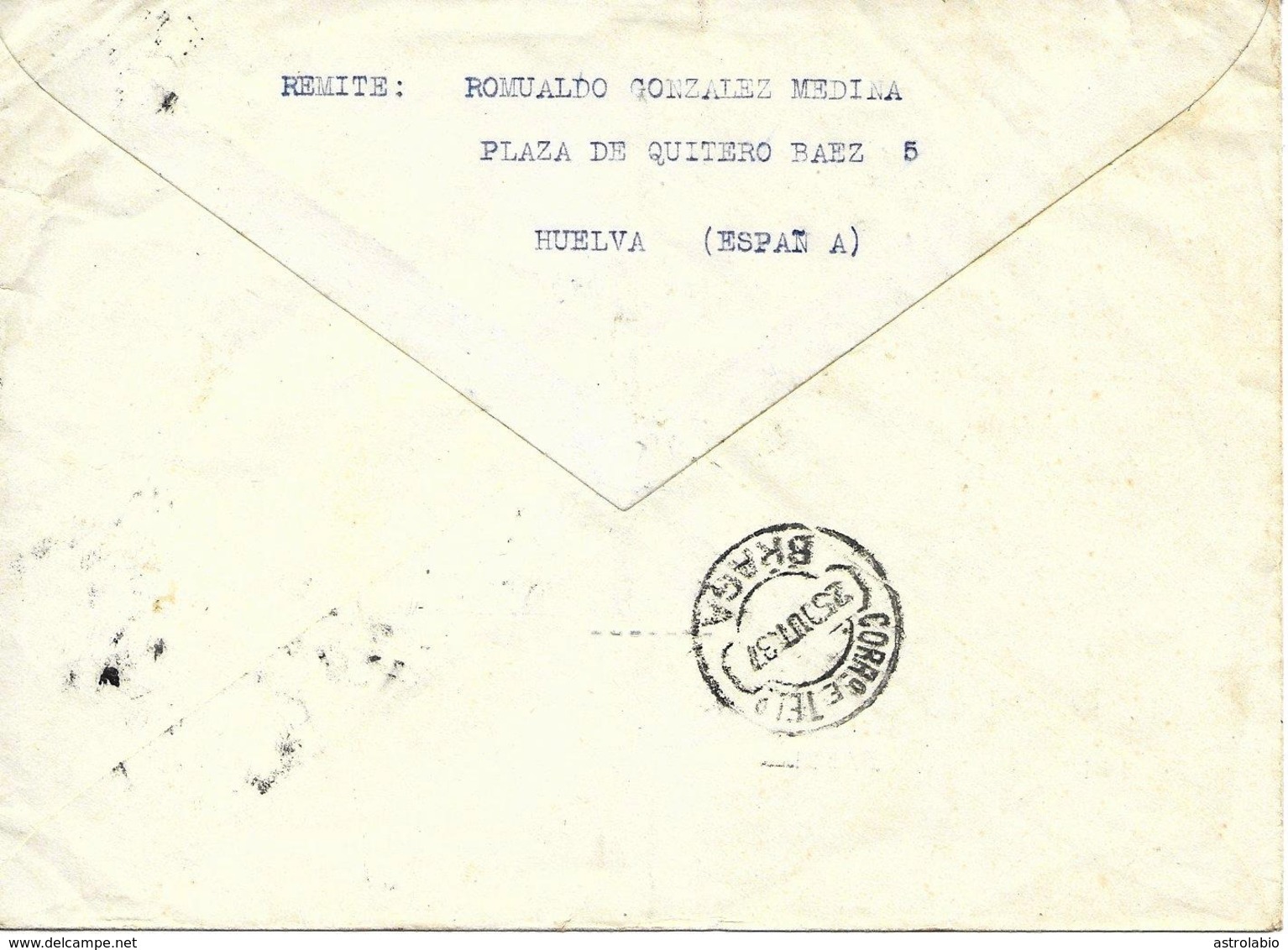 Huelva A Portugal 1937, Locales De Málaga, Al Dorso Llegada.censura Guerre D'Espagne Ver 2 Scan - Emissions Nationalistes