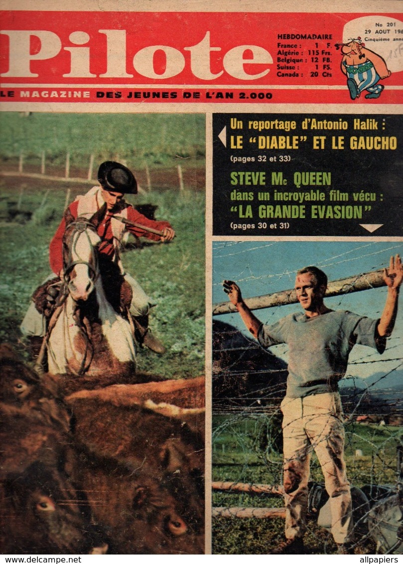 Pilote N°201 Steve Mc Queen Dans Le Film La Grande évasion - Pilotorama : Jeanne D'Arc Devant Orléans De 1963 - Pilote