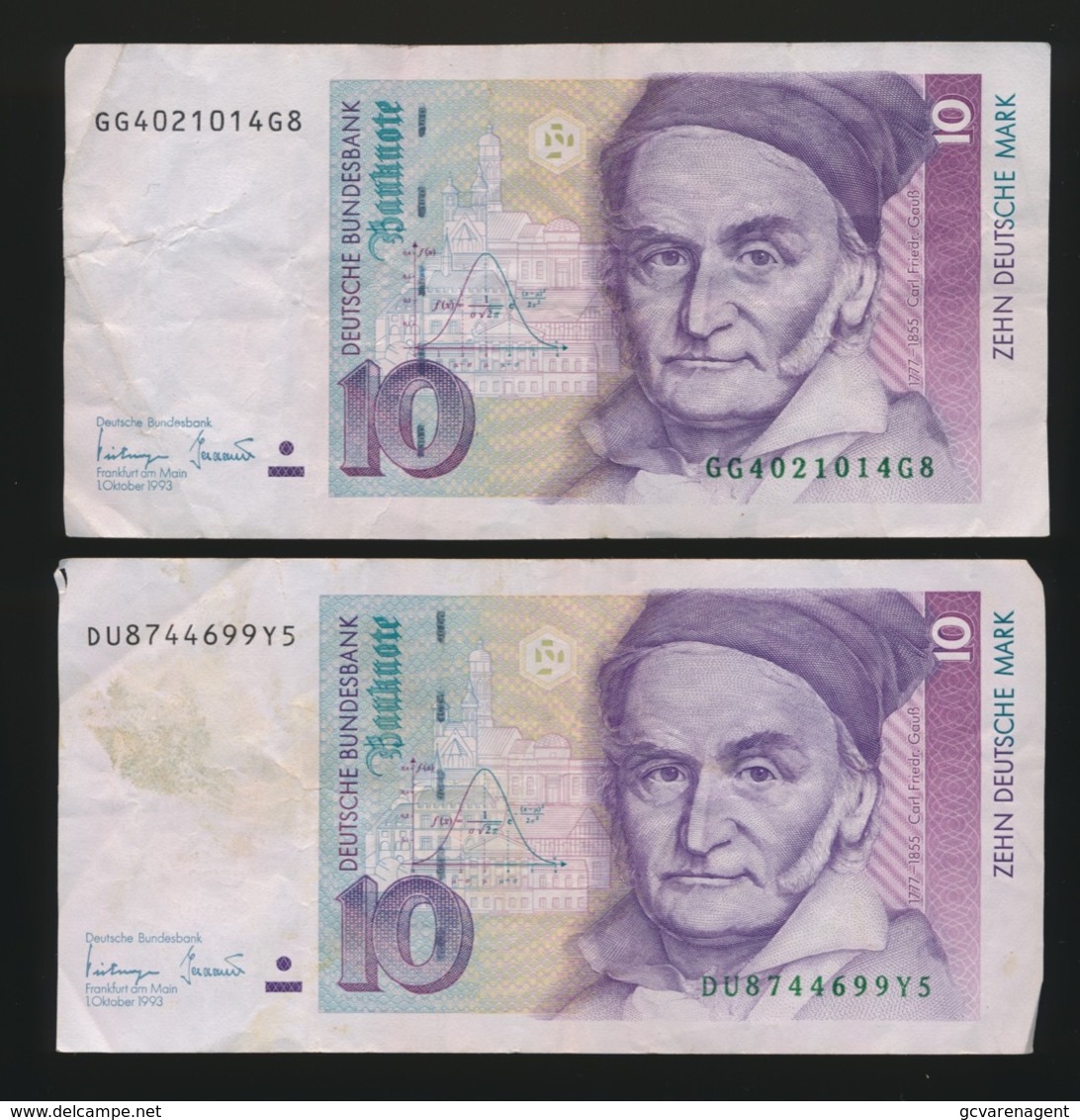 2 X  10 MARK - 10 Deutsche Mark