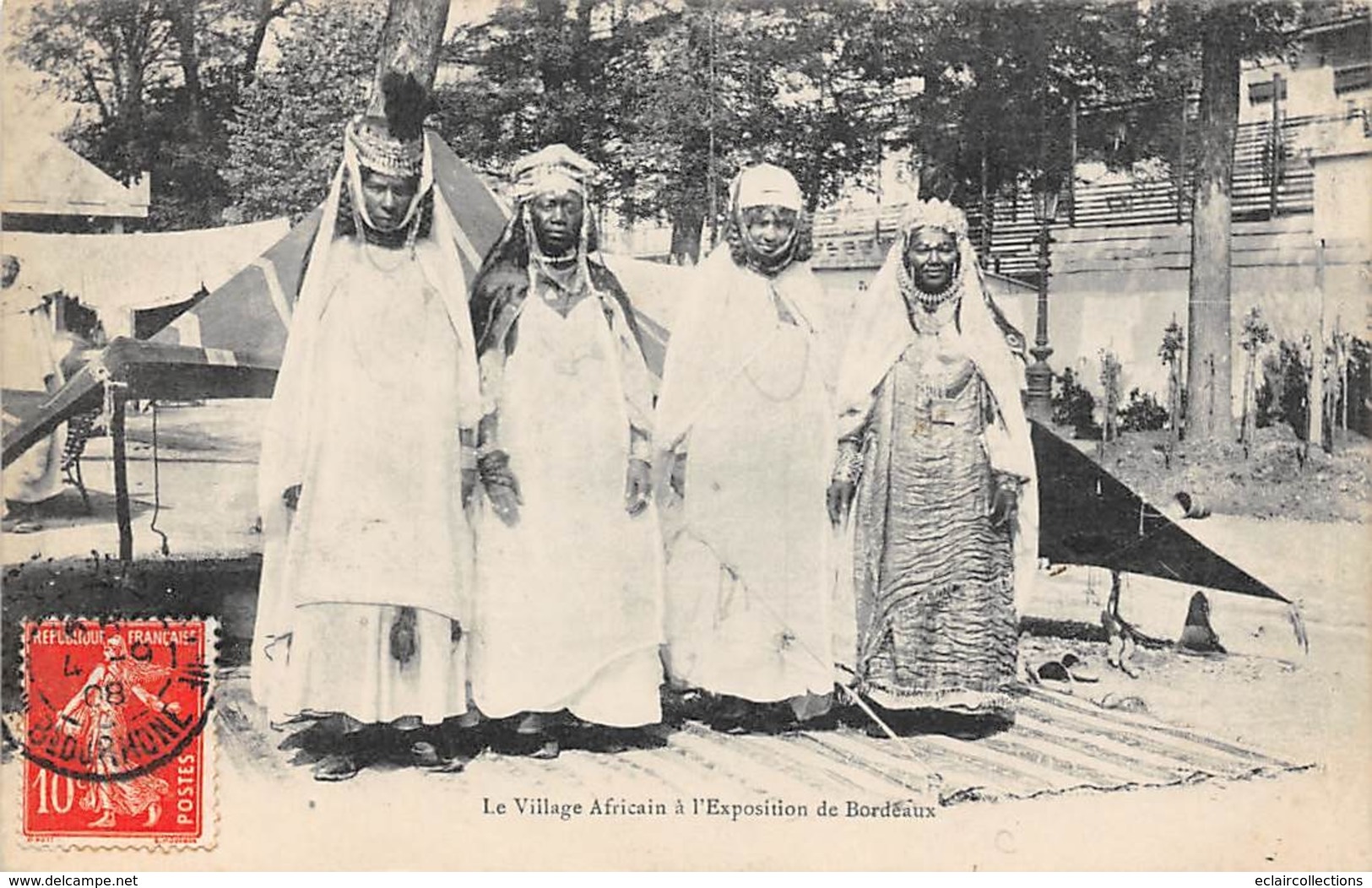 Thème  Exposition Coloniale.    Bordeaux 1908 Village Africain   (voir Scan) - Ausstellungen