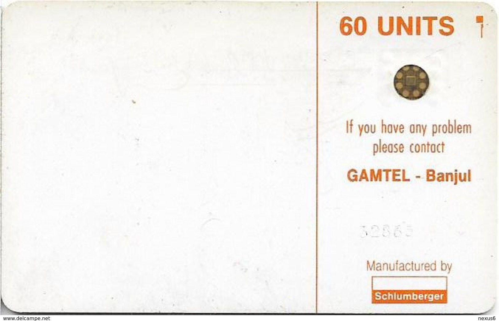 Gambia - Gamtel - Logo Orange, 60Units, SC4 AFNOR, Used - Gambie