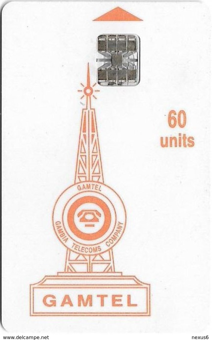 Gambia - Gamtel - Logo Orange, 60Units, CN. On Plain White Surface, SC7 ISO, Used - Gambia