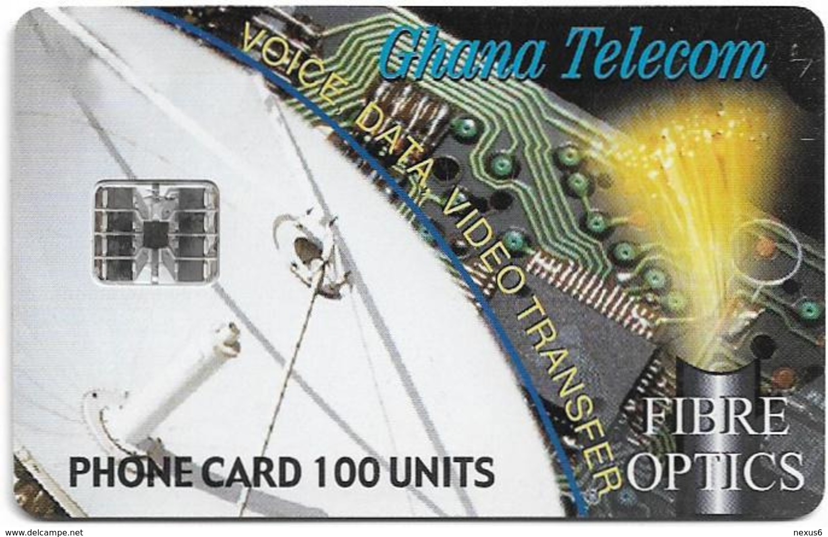 Ghana - Ghana Telecom - Fibre Optics - 08.2000, 100U, 60.000ex, Used - Ghana