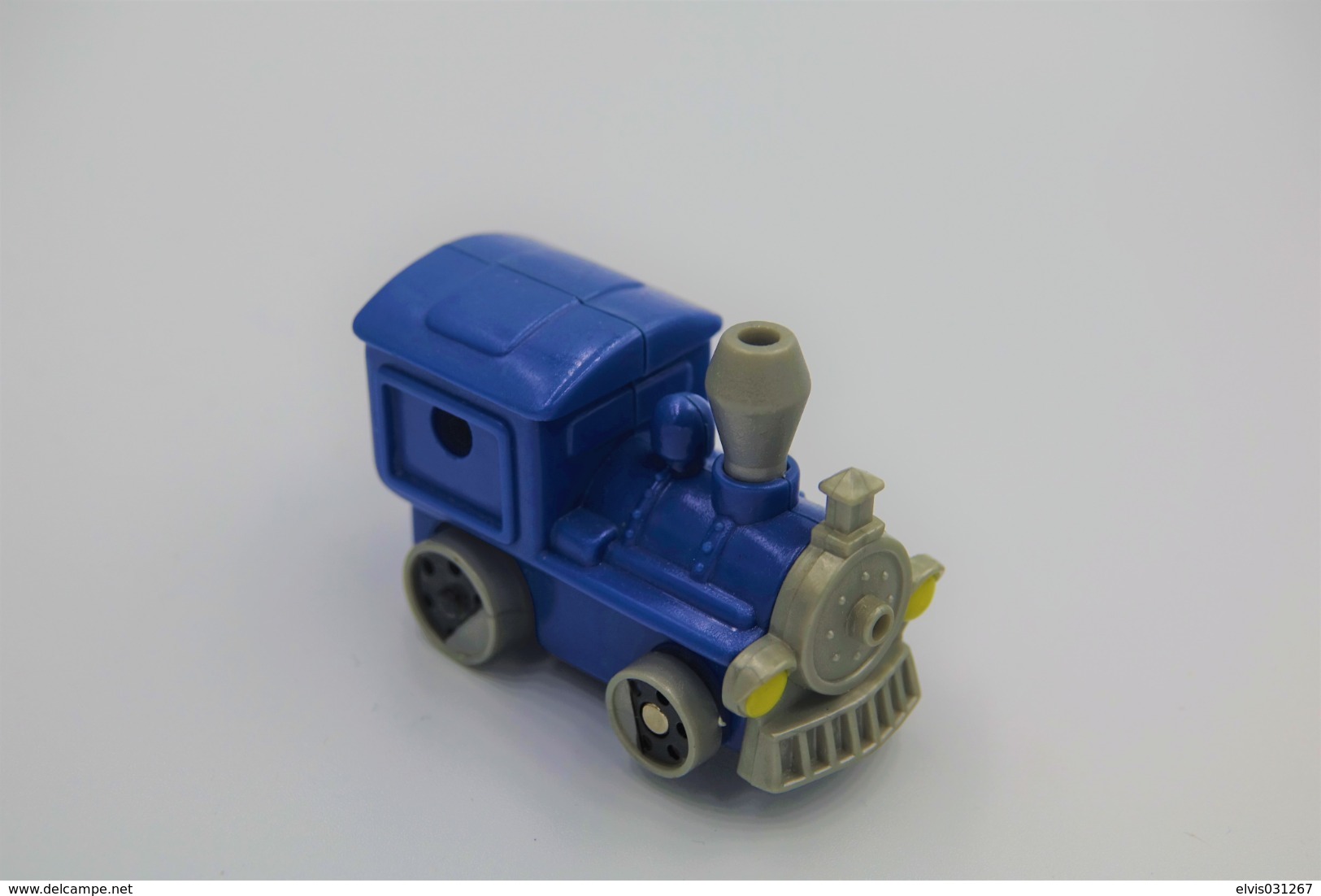 Vintage WHITE KNOB WINDING TOY : BLUE TRAIN - Quick - Fastfood - 19**'s - 20**'s - RaRe  - Vintage - Wind Up - Autres & Non Classés