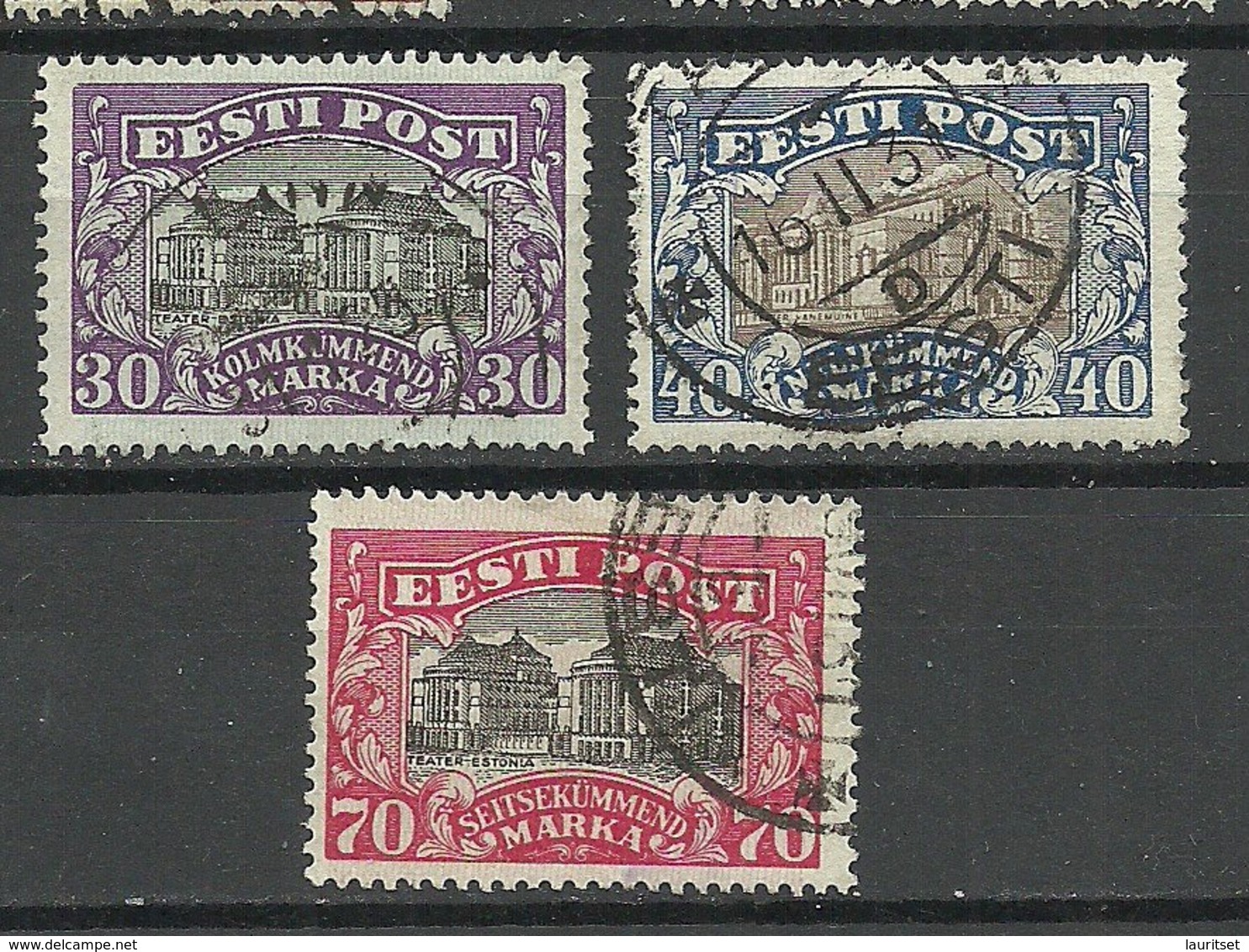 Estonia Estonie 1924/27 Theater Michel 55 & 56 & 62 O - Estonia