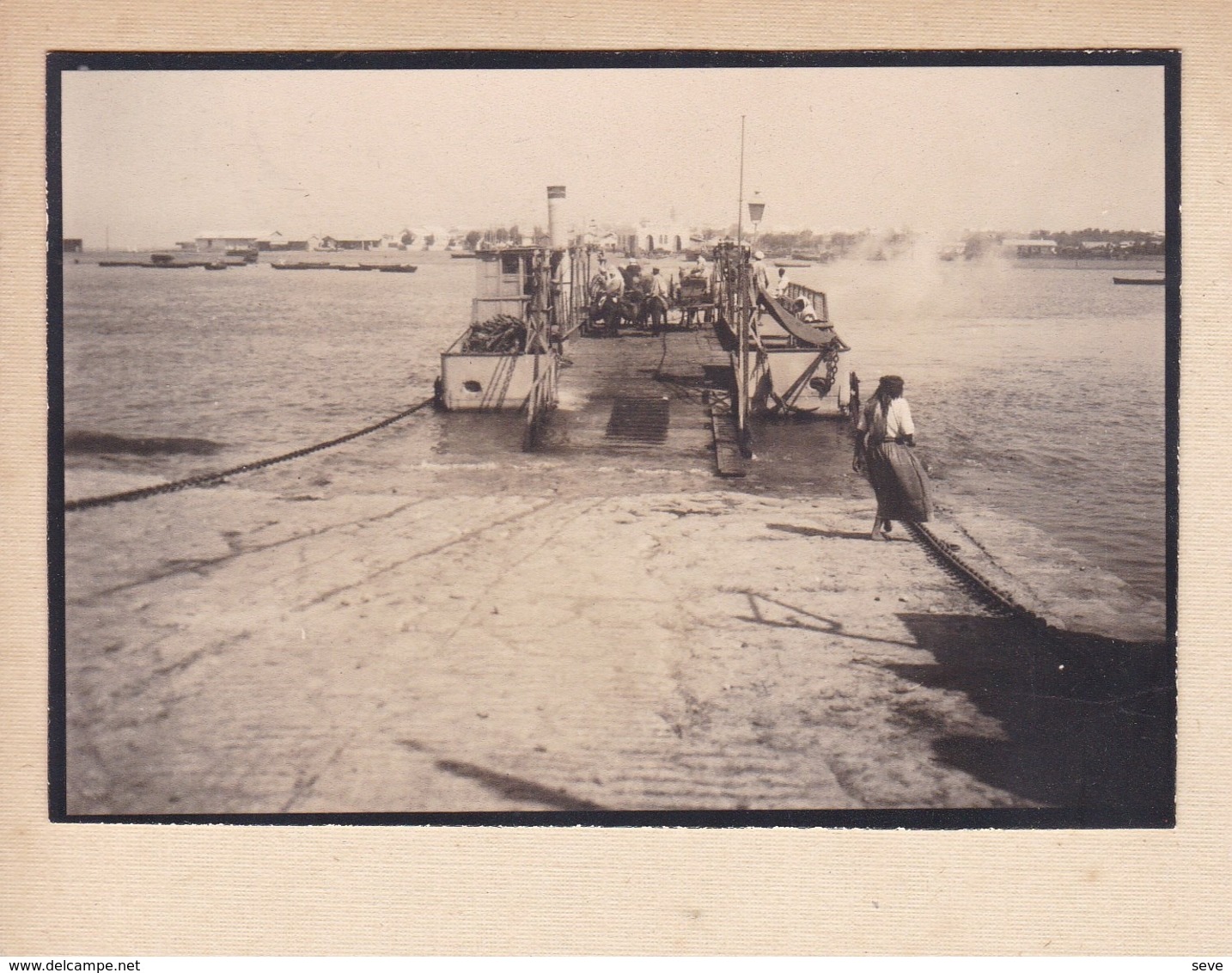 MAROC Traversée D'un Fleuve Ou Bras De Mer 1921 Photo Amateur Format Environ 6,5 Cm X 4,5 Cm - Luoghi